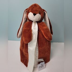 Bunnies By The Bay Nibble Buddy Blanket Lovey Paprika Brown Plush Satin 104457